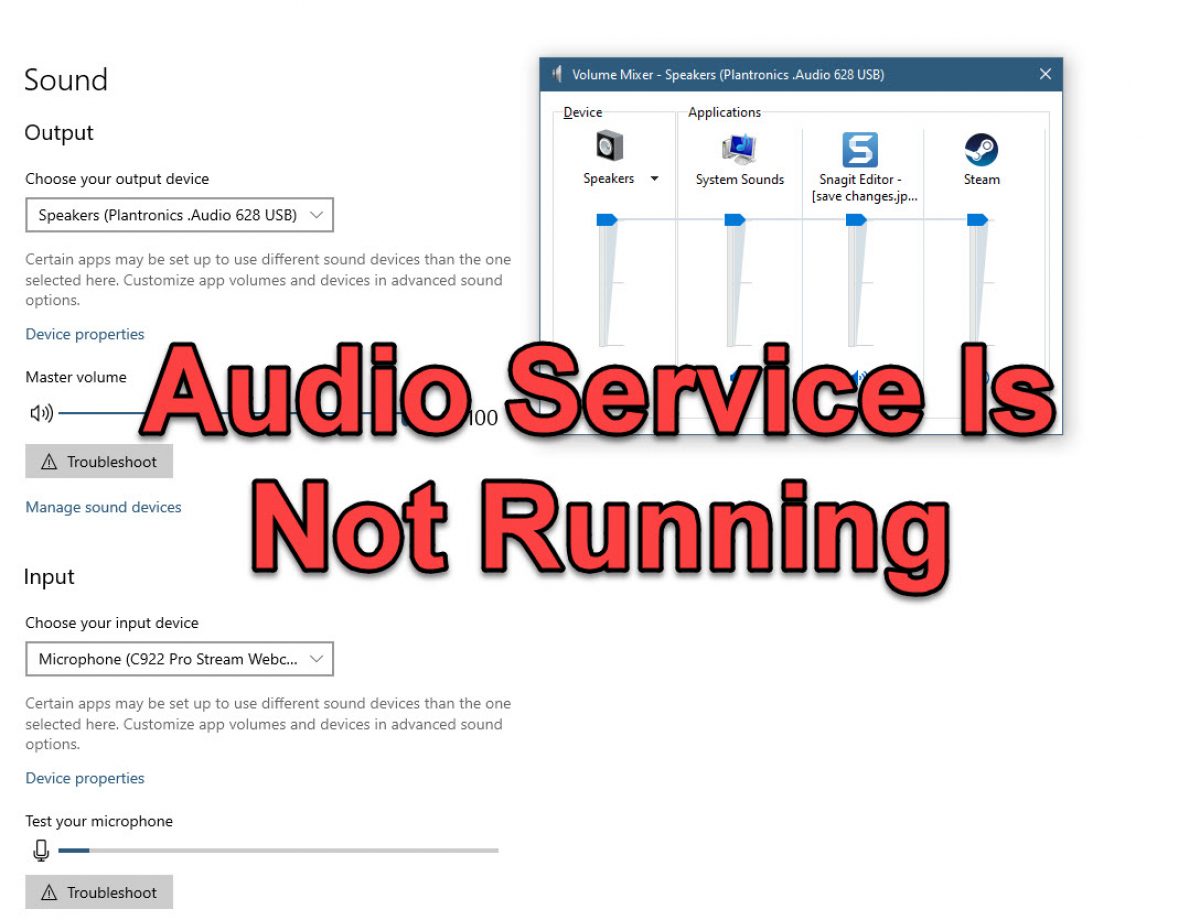 windows audio service not running windows 10