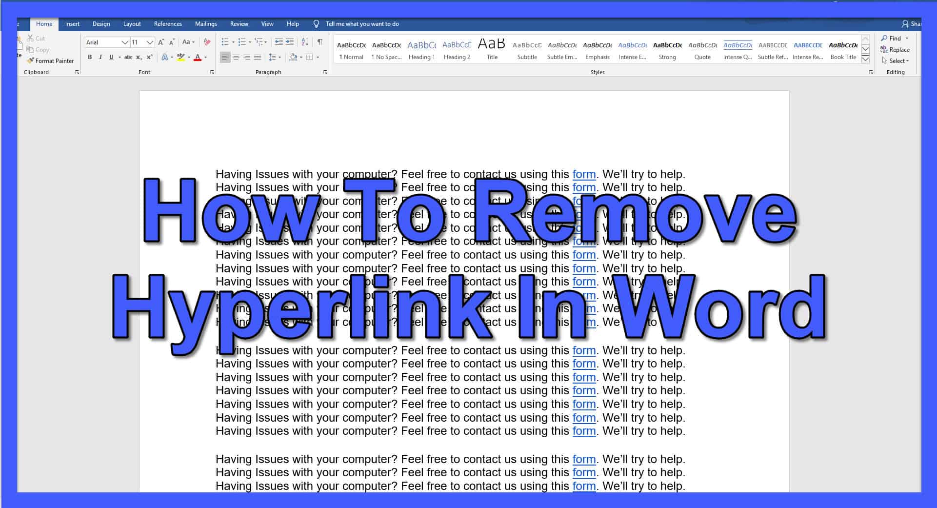 how to turn off hyperlink in word