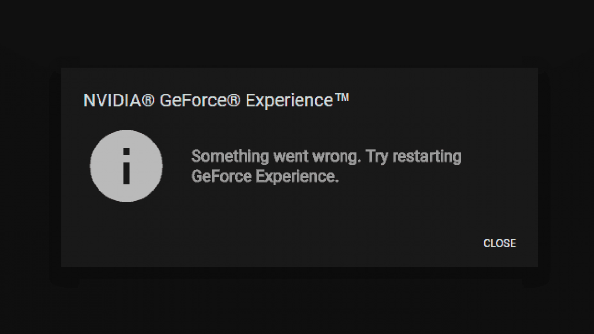 Something went wrong nvidia experience 0x0003