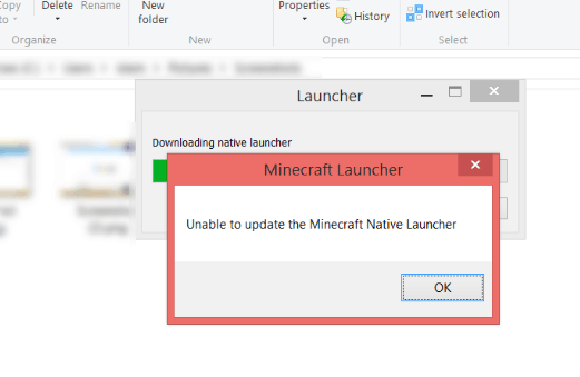 minecraft native launcher black screen