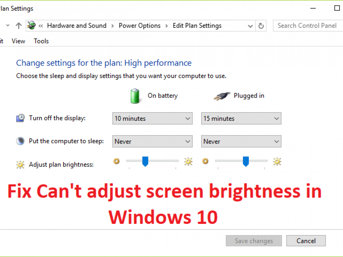 no brightness settings windows 10
