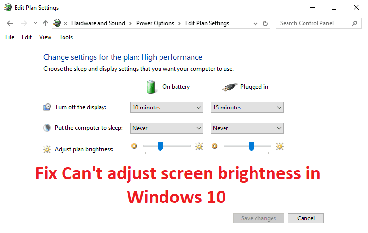 hp laptop brightness not working windows 10