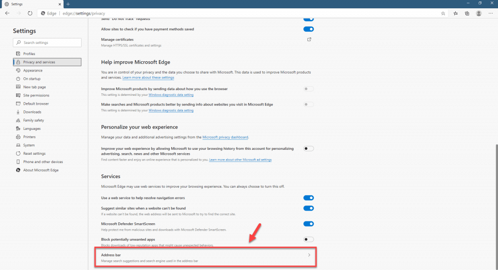 How To Turn Off Address Bar Search Suggestions In Microsoft Edge